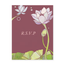 Elegant Lotus: Wedding RSVP Postcards postcards