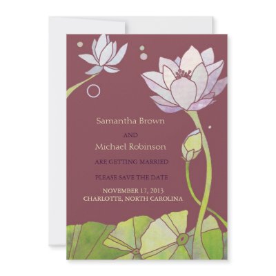 Elegant Lotus Wedding Save the Date Invitations (10-pack)