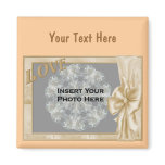 Elegant Love Frame Add Photo Template Magnet