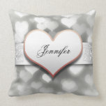 elegant love hearts and names pillow