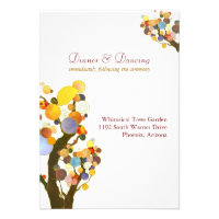 Elegant Love Trees White Wedding Reception (3.5x5) Personalised Invitations