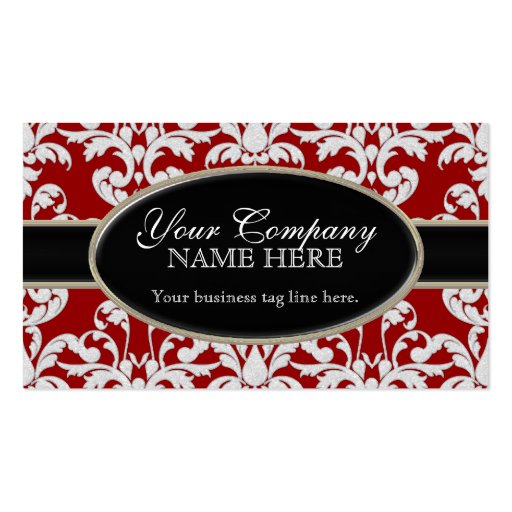 Elegant Luxurious Modern Damask Swirl Floral Style Business Card (front side)