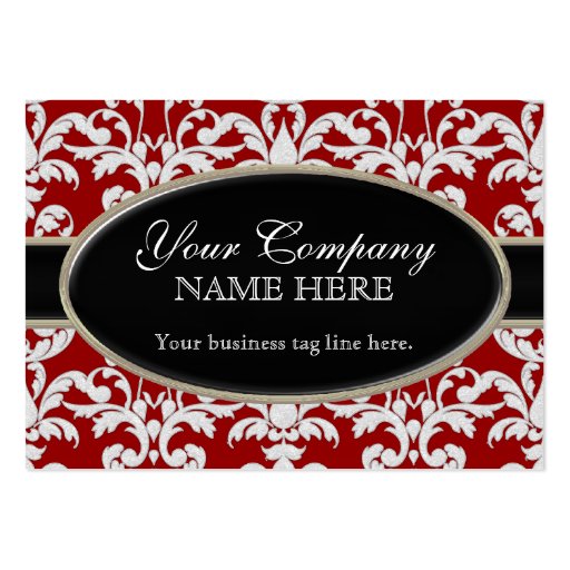 Elegant Luxurious Modern Damask Swirl Floral Style Business Card Template (front side)