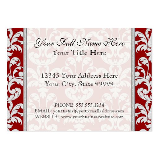Elegant Luxurious Modern Damask Swirl Floral Style Business Card Template (back side)