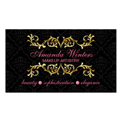Elegant Makeup Artist Business Cards (front side)
