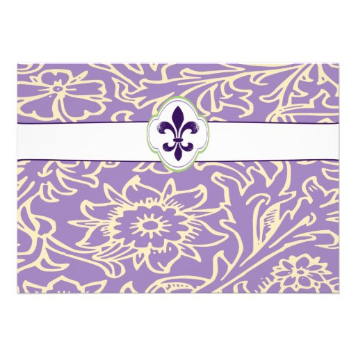Elegant Mardi Gras Fleur de Lis Event Invitations