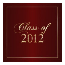 Elegant Maroon and Gold Class of 2012 Invitation
