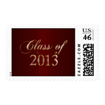 Elegant Maroon and Gold Class of 2013 Stamp