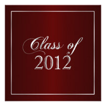 Elegant Maroon and Silver Class of 2012 Invitation