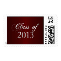 Elegant Maroon and Silver Class of 2013 Stamp