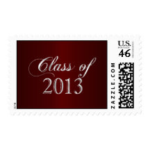 Elegant Maroon and Silver Class of 2013 Stamp