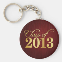 Elegant Maroon vignette and Gold Class of 2013 Key Chain