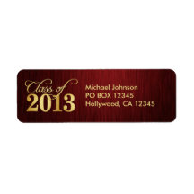 Elegant Maroon vignette and Gold Class of 2013 Labels