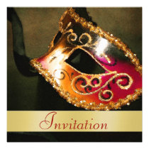 Elegant Masquerade Christmas Holiday Invitation