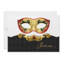 Elegant Masquerade Harlequin Bijoux Party (red) invitation