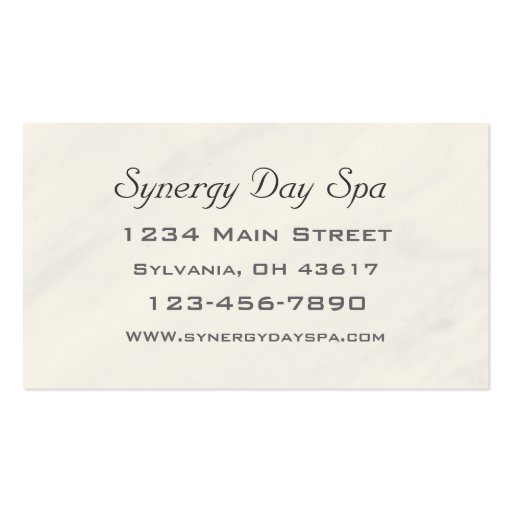 Elegant Massage Therapy Business Card (back side)