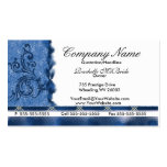 Elegant Med Blue Embroidery Business Cards