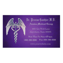 Elegant Medical Symbol Purple Business Card