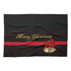 Elegant Merry Christmas Kitchen Towel