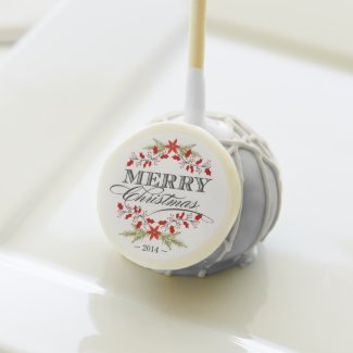 Elegant Merry Christmas Retro Typography Cake Pops