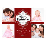 Elegant Merry Christmas Scroll Holiday Photo Card