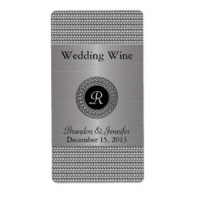 Elegant Metal Look Wedding Mini Wine Labels