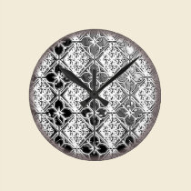 elegant metallic silver pattern wall clock wall clocks