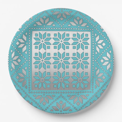 elegant-mexican-pattern-paper-plate-zazzle