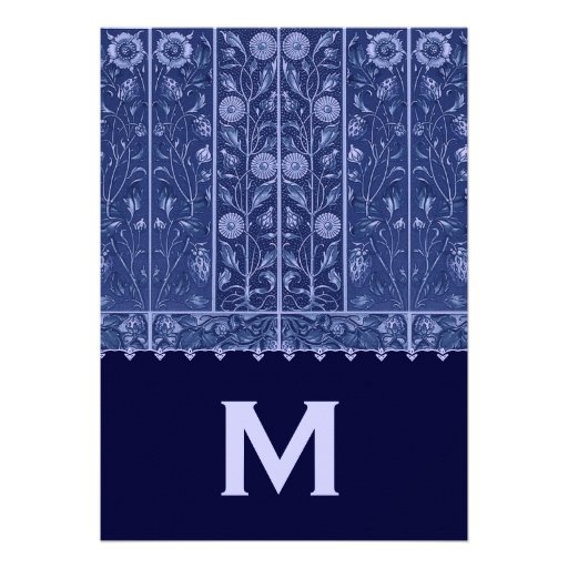 Elegant Midnight Damask Wedding Invitation