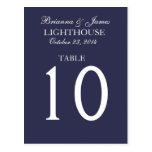 Elegant Midnight & White Wedding Table Number Card postcards