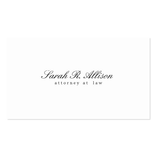 Elegant Minimalist Attorney Cream Colored Business Card Template (front side)