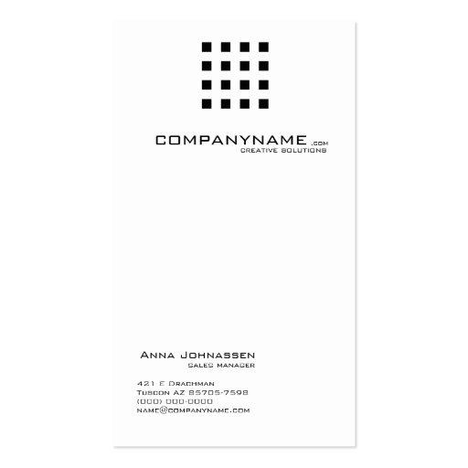 Elegant, minimalistic business card black & white (back side)