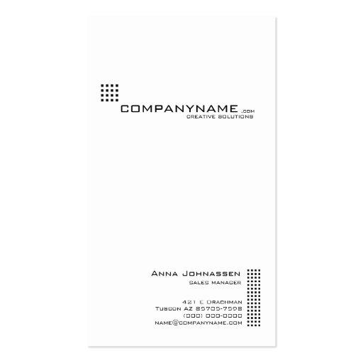 Elegant, minimalistic business card black&white II (back side)