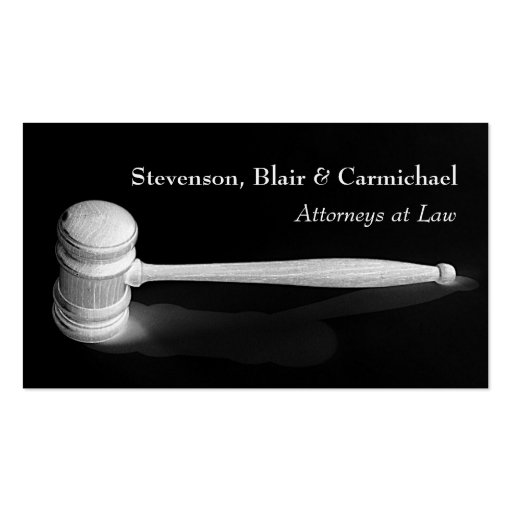 Elegant Minimalistic Gavel Judge Attorney Business Business Card Templates (front side)
