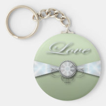 Elegant Mint Green Wedding Invitation and Favor Keychains