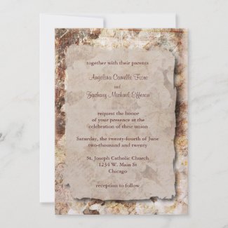 Elegant Mocha Floral Formal Wedding Invitation
