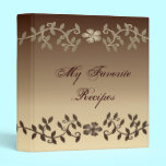 Elegant Mocha Leaves Recipe Book binders