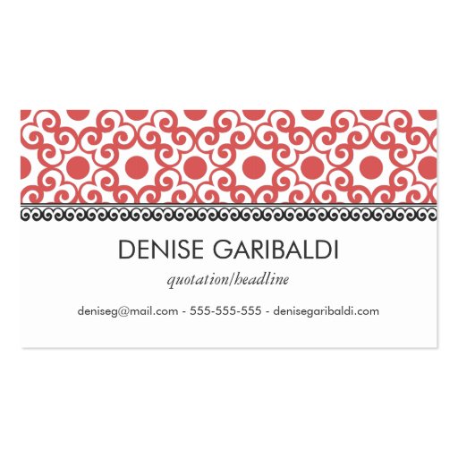 Elegant Modern Arabesque Business Calling Card Business Card Template (front side)