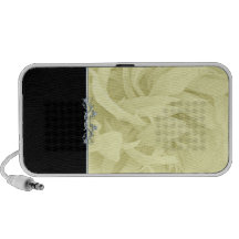 Elegant modern art work in light yellow mini speakers