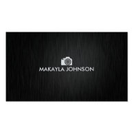 Elegant & Modern Black and Silver Photographer Business Card Template