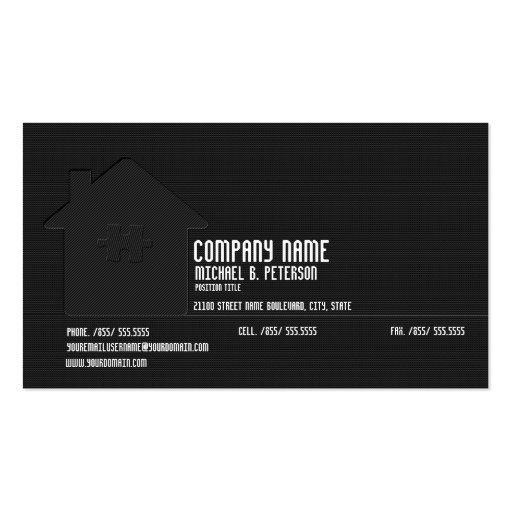 Elegant Modern Black Real Estate Plain Card Business Card