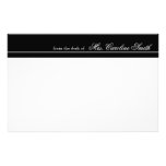 Elegant & Modern Black Stripe Personalized Stationery Paper