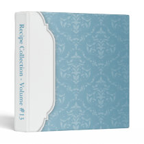 Elegant Modern Blue Damask custom Binder binders