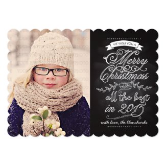 Elegant Modern Chalkboard Christmas Photo Card Invitations