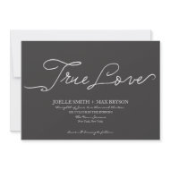 Elegant Modern Charcoal Wedding Invitation invitation