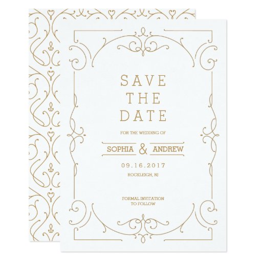 Elegant modern classic wedding save the date card Zazzle
