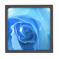 elegant, modern, cool blue rose flower. premium keepsake boxes