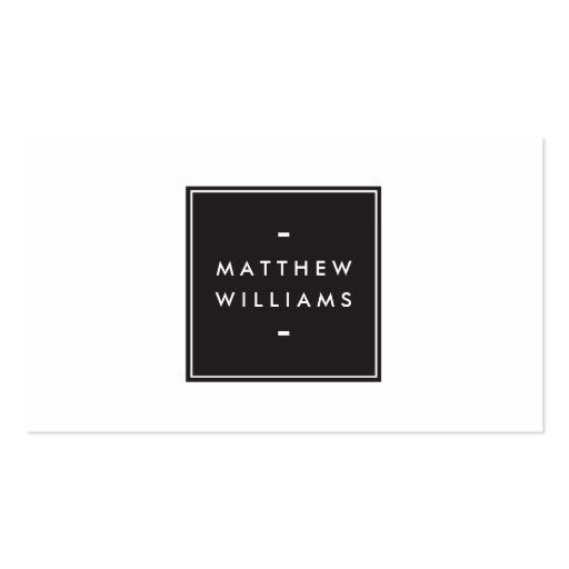Elegant Modern Luxury Simple Black Box Name Logo Business Card Template (front side)
