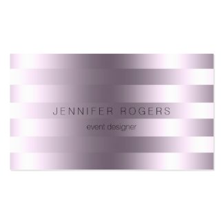 Elegant Modern Metallic Purple Tint Stripes Business Cards