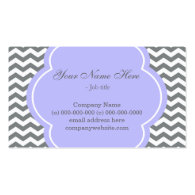 Elegant, modern purple, grey & white chevron business card templates